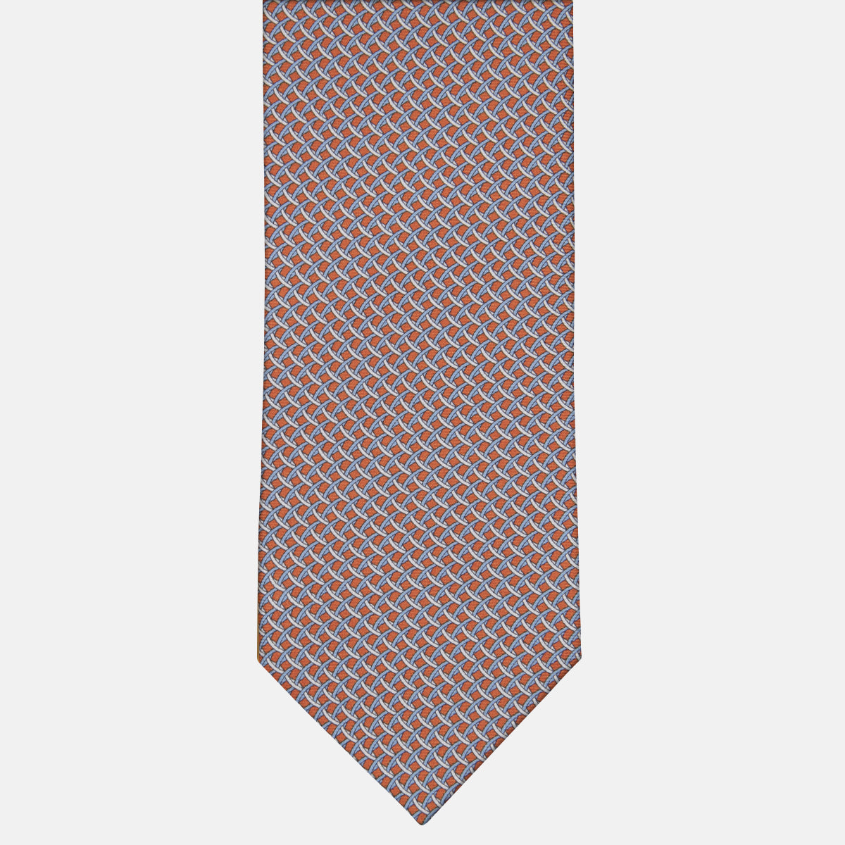 3-fold Silk Tie Geometric Pattern Orange - M50027