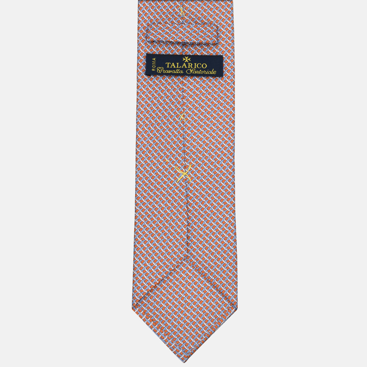 3-fold Silk Tie Geometric Pattern Orange - M50027