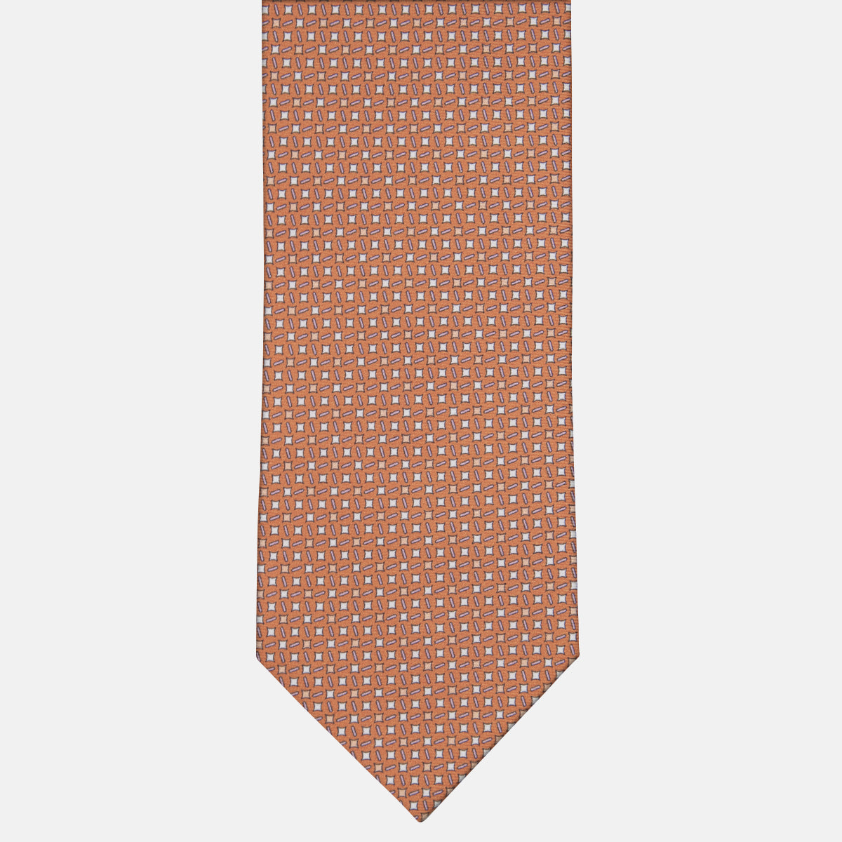 3-fold Silk Tie Geometric Pattern Orange - M48652