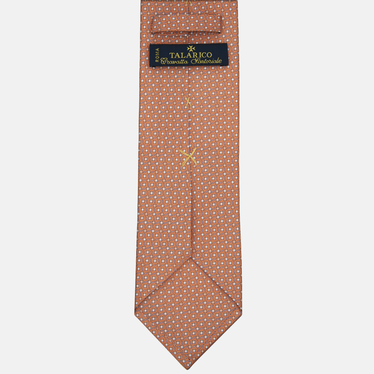 3-fold Silk Tie Geometric Pattern Orange - M48652