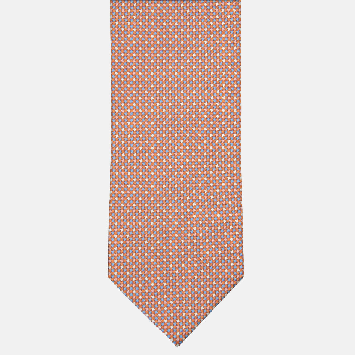 3-fold Silk Tie Geometric Pattern Orange -MOA409