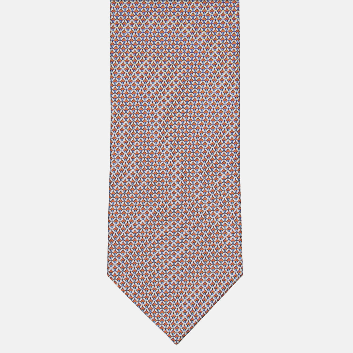 3-fold Silk Tie Geometric Pattern Orange -M50025