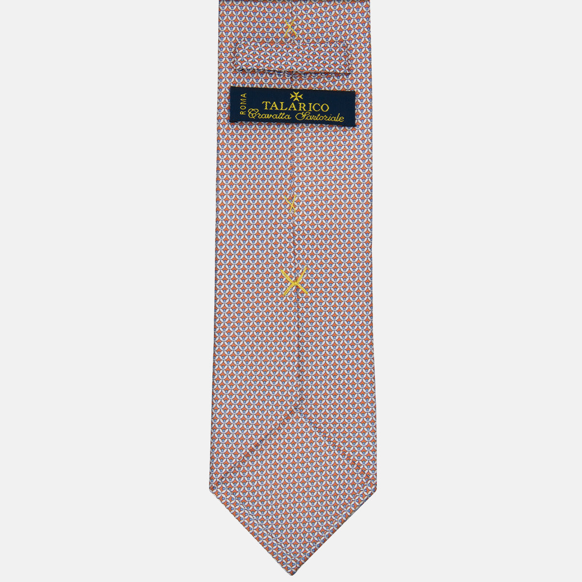 3-fold Silk Tie Geometric Pattern Orange -M50025
