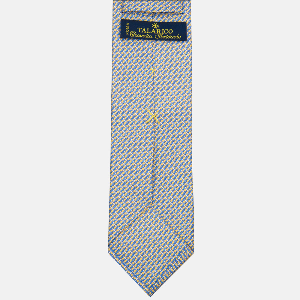 3-fold Tie in Geometric Pattern Silk Yellow - M48653