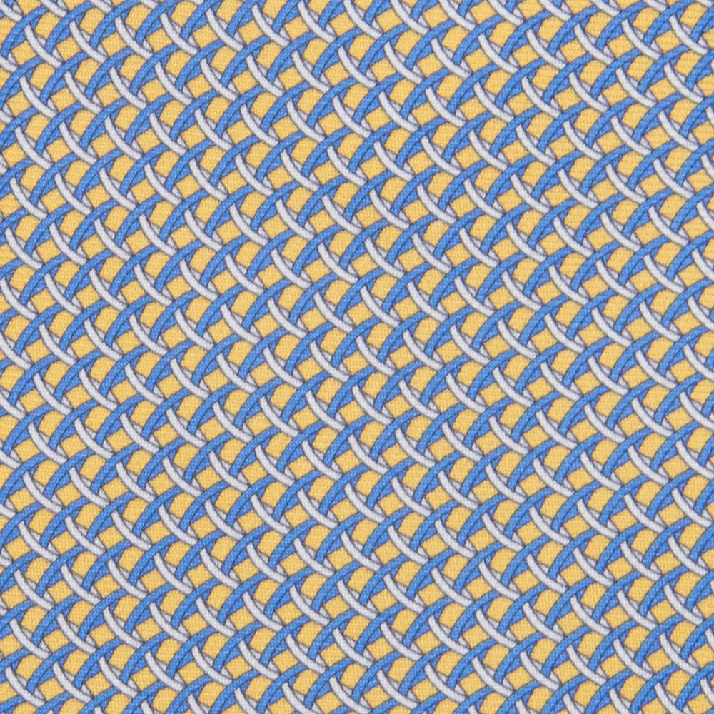 3-fold Tie in Geometric Pattern Silk Yellow - M48653