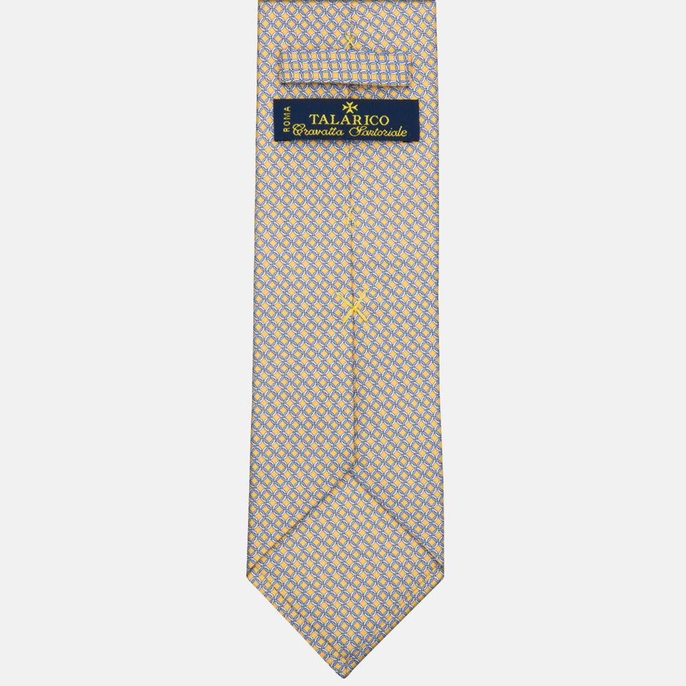 3-fold Tie in Silk with Linked Pattern Yellow-M49147