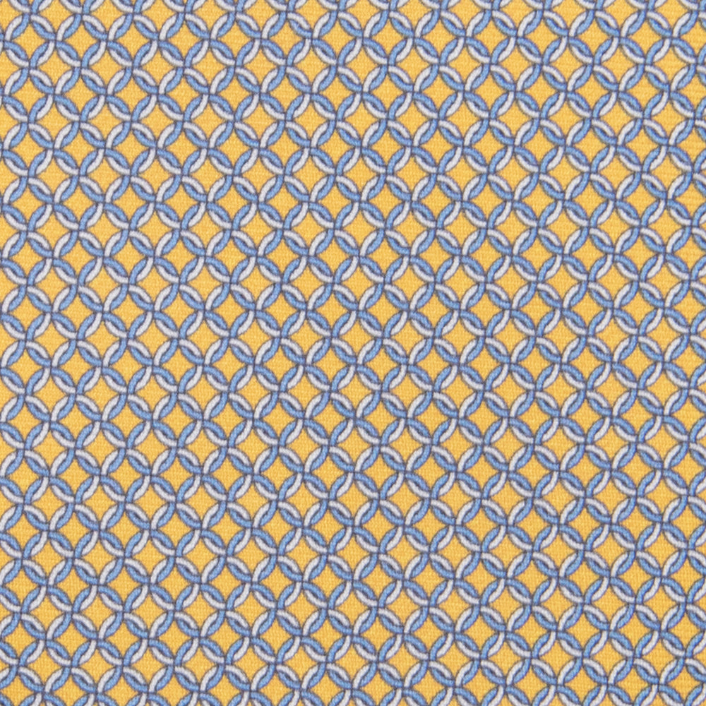 3-fold Tie in Silk with Linked Pattern Yellow-M49147