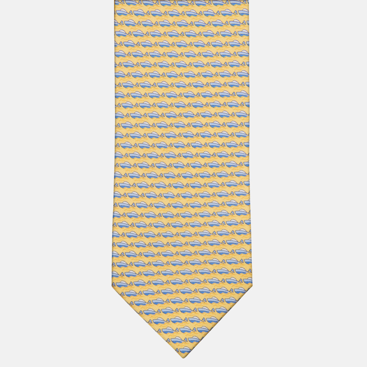 3-Fold Silk Tie Boat Pattern Yellow - M49151