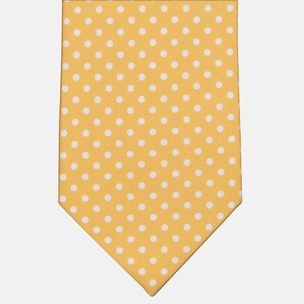 3-fold Tie in Silk with Yellow Polka Dot Pattern - M6847