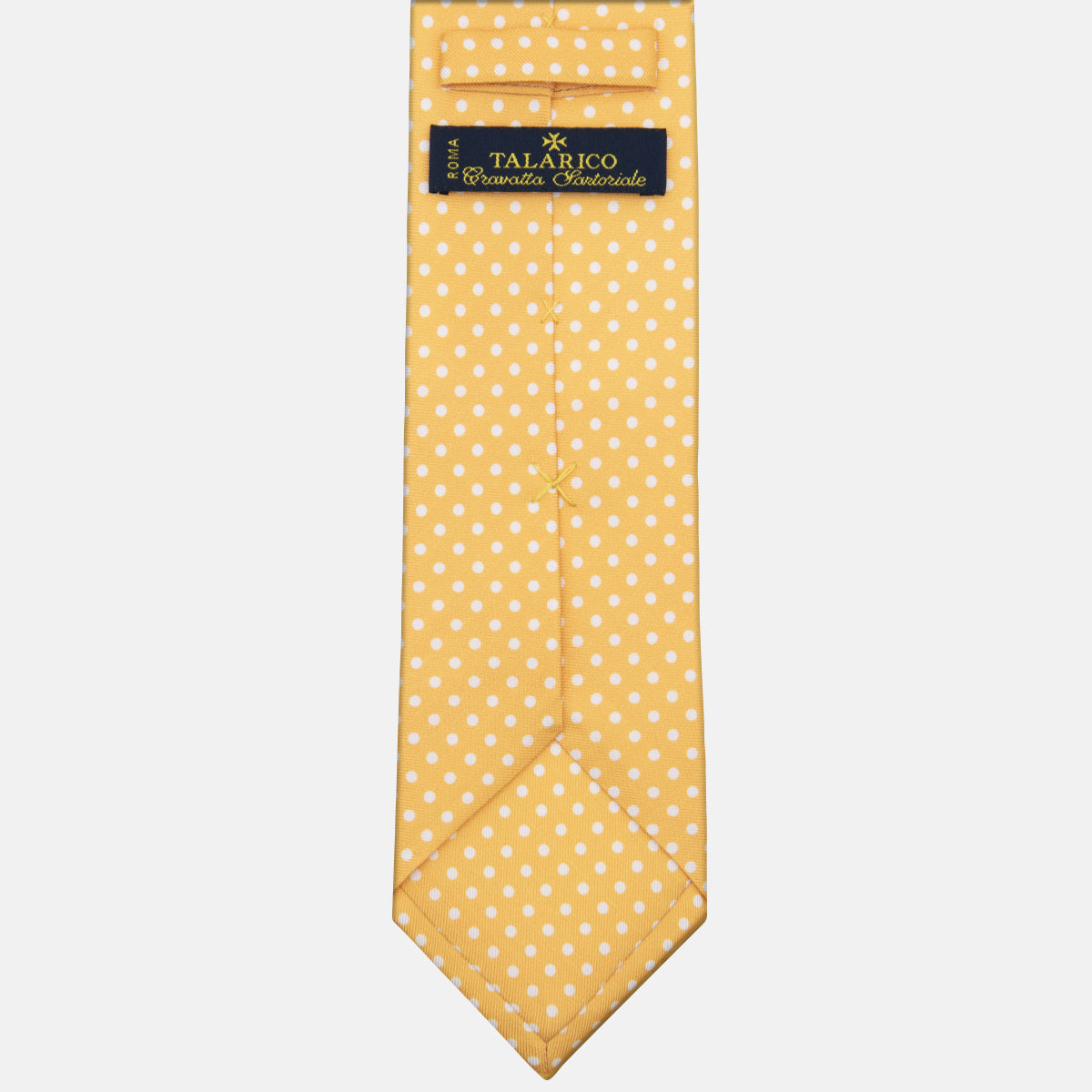 3-fold Silk Tie with Yellow Polka Dot Pattern - M6847