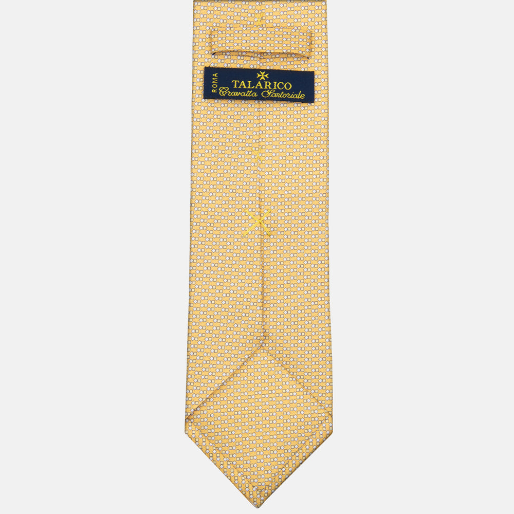 3-fold Tie in Silk Geometric Pattern Yellow - M49800