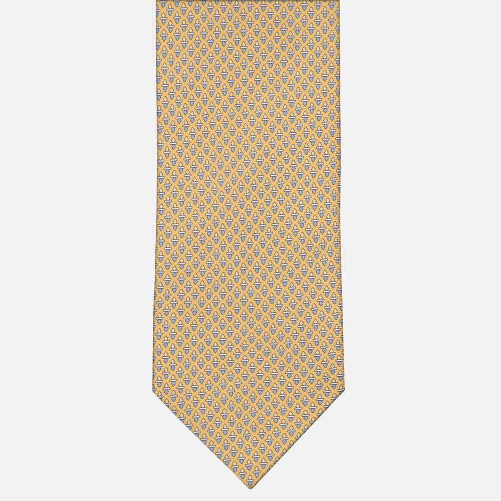3-fold Silk Tie Geometric Pattern Yellow - M48651