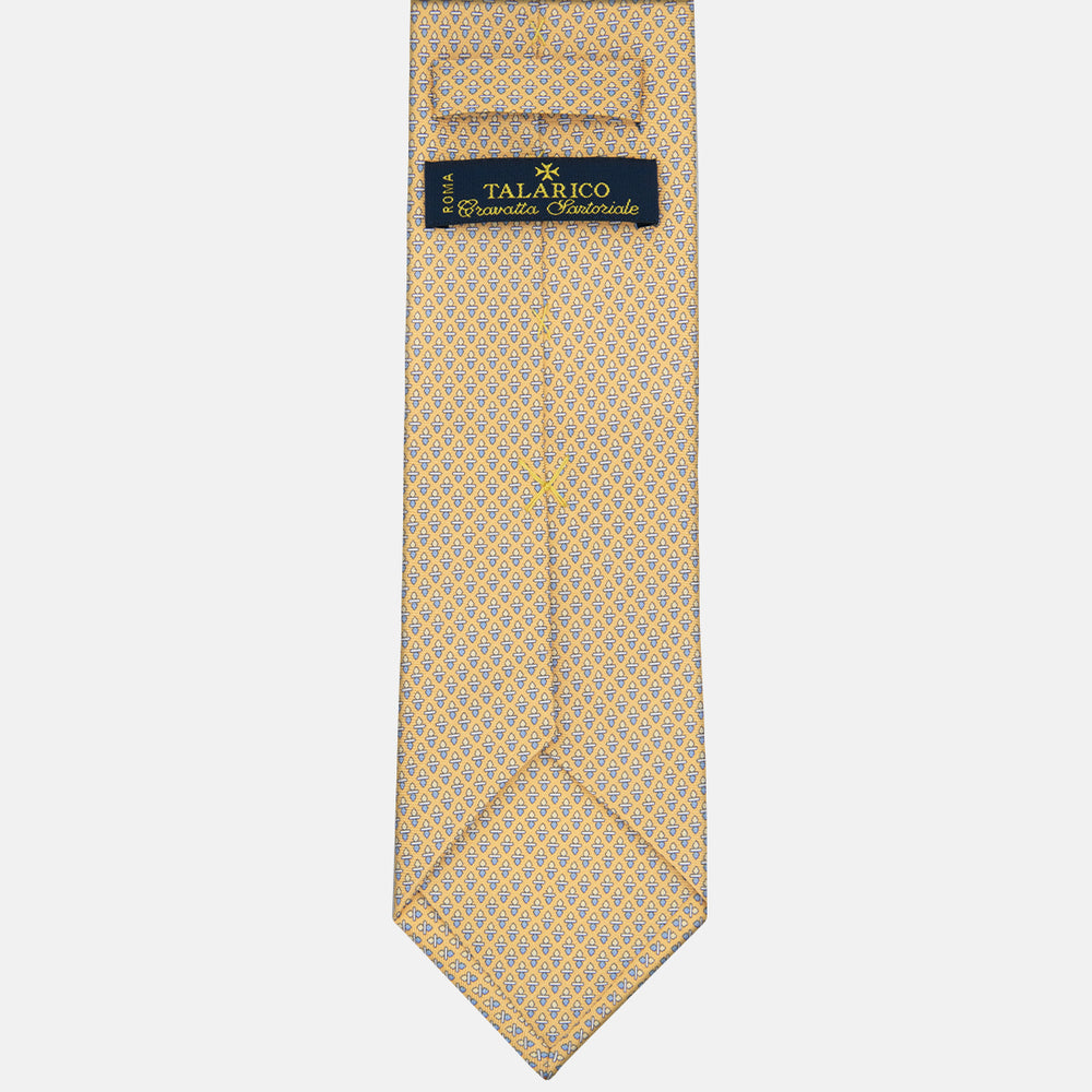 3-fold Silk Tie Geometric Pattern Yellow - M48651