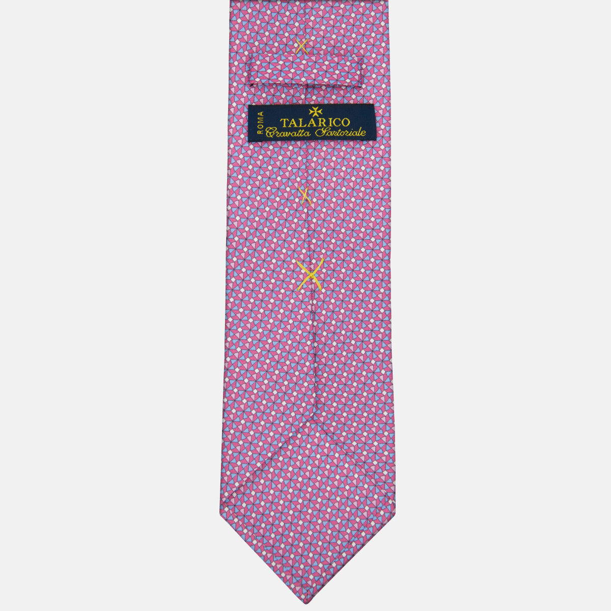 Dark Pink Geometric Pattern Silk 3 Fold Tie-M50028