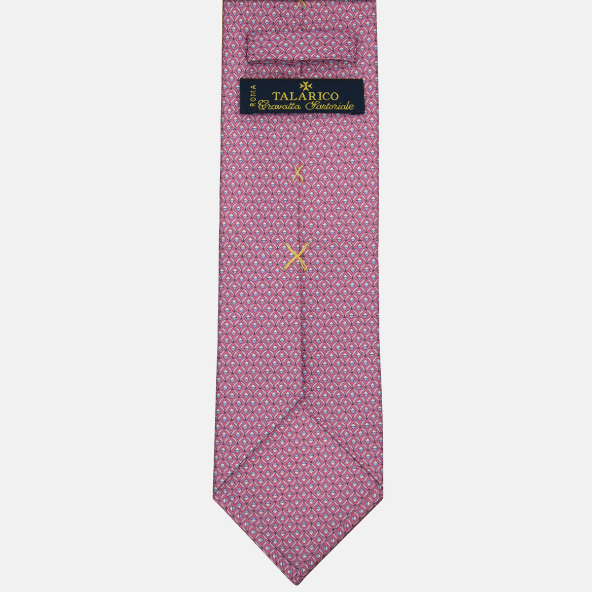 3-fold Silk Tie Geometric Pattern Light Blue Pink - MAO8457