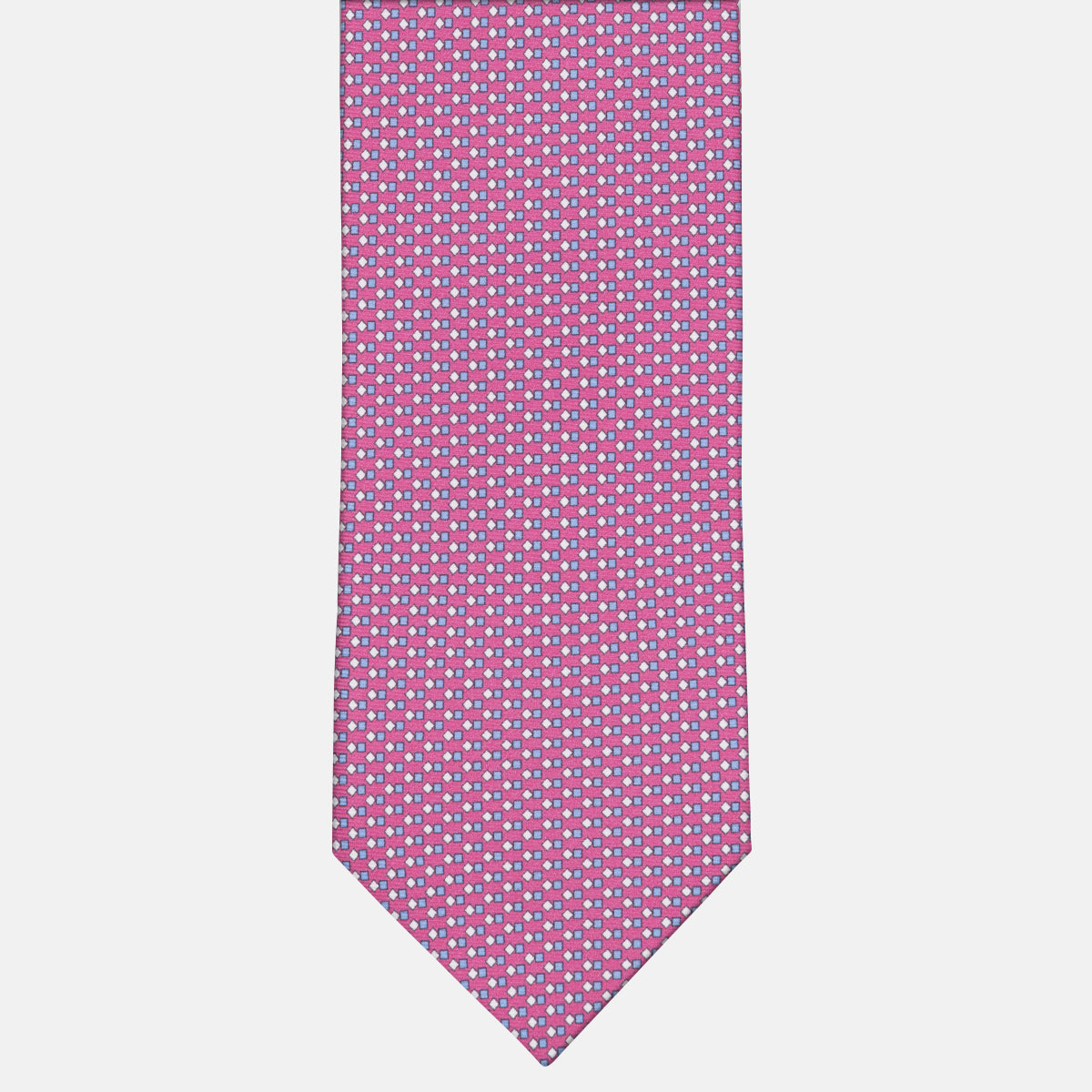 3-fold Silk Tie Geometric Pattern Light Blue Pink - MAO8457