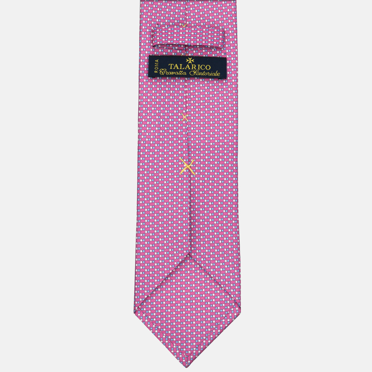 3-fold Silk Tie Geometric Pattern Light Blue Pink - MAO8457