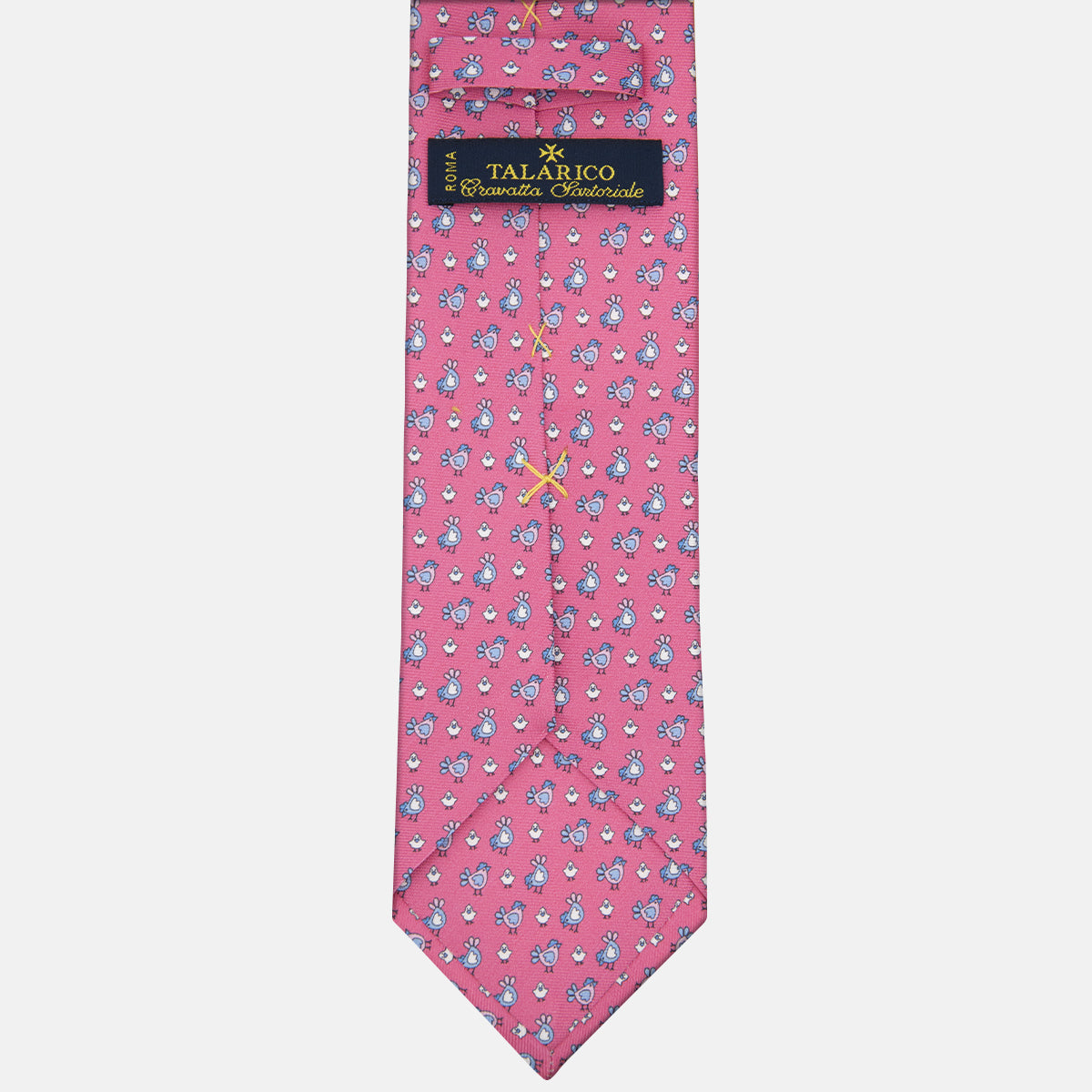 Dark Pink Chicks Pattern 3-Fold Silk Tie - M55268