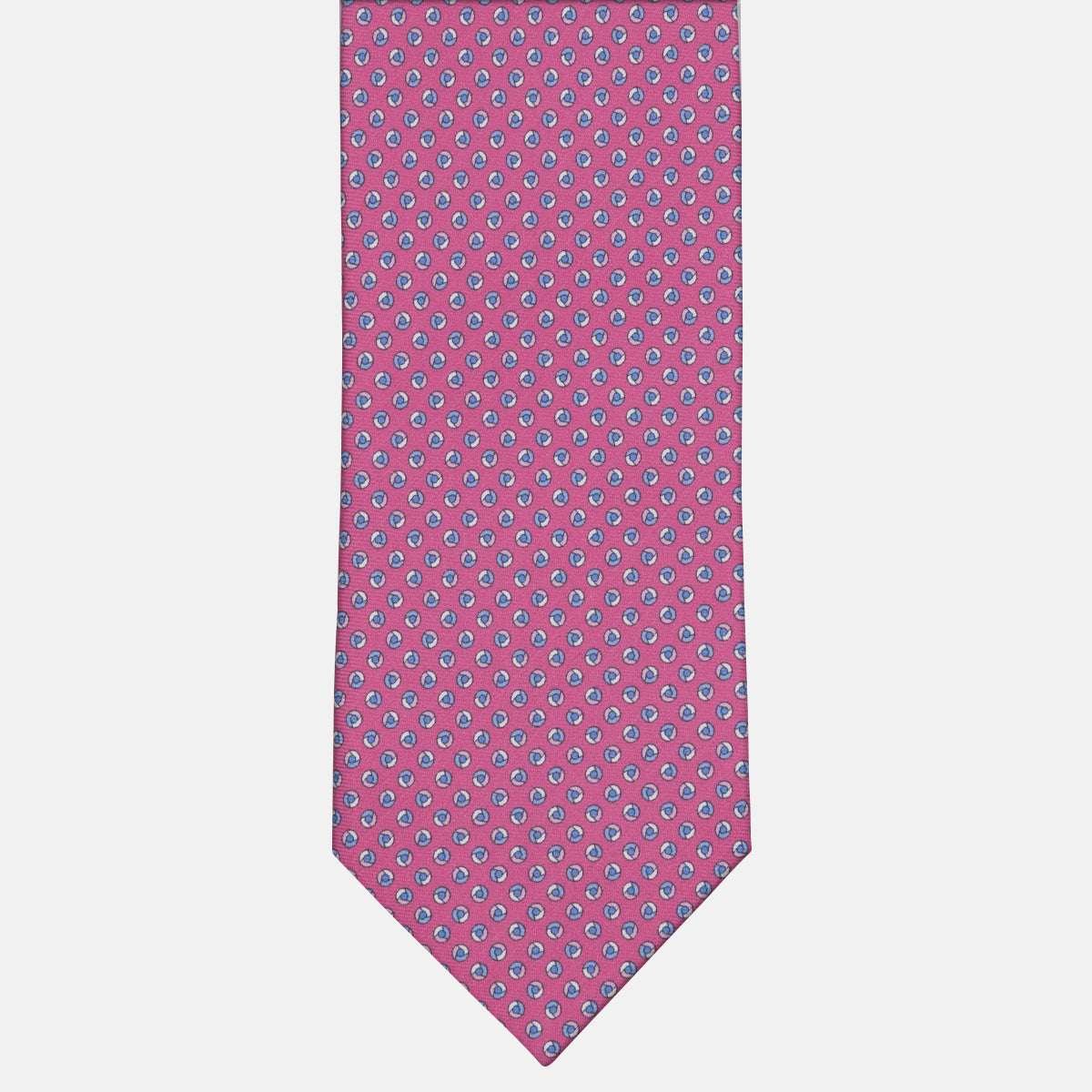 3-fold Silk Tie Geometric Pattern Light Blue Pink - MAO8457
