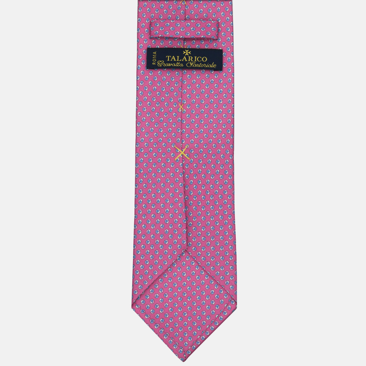 3-fold Silk Tie Geometric Pattern Light Blue Pink - MAO8457