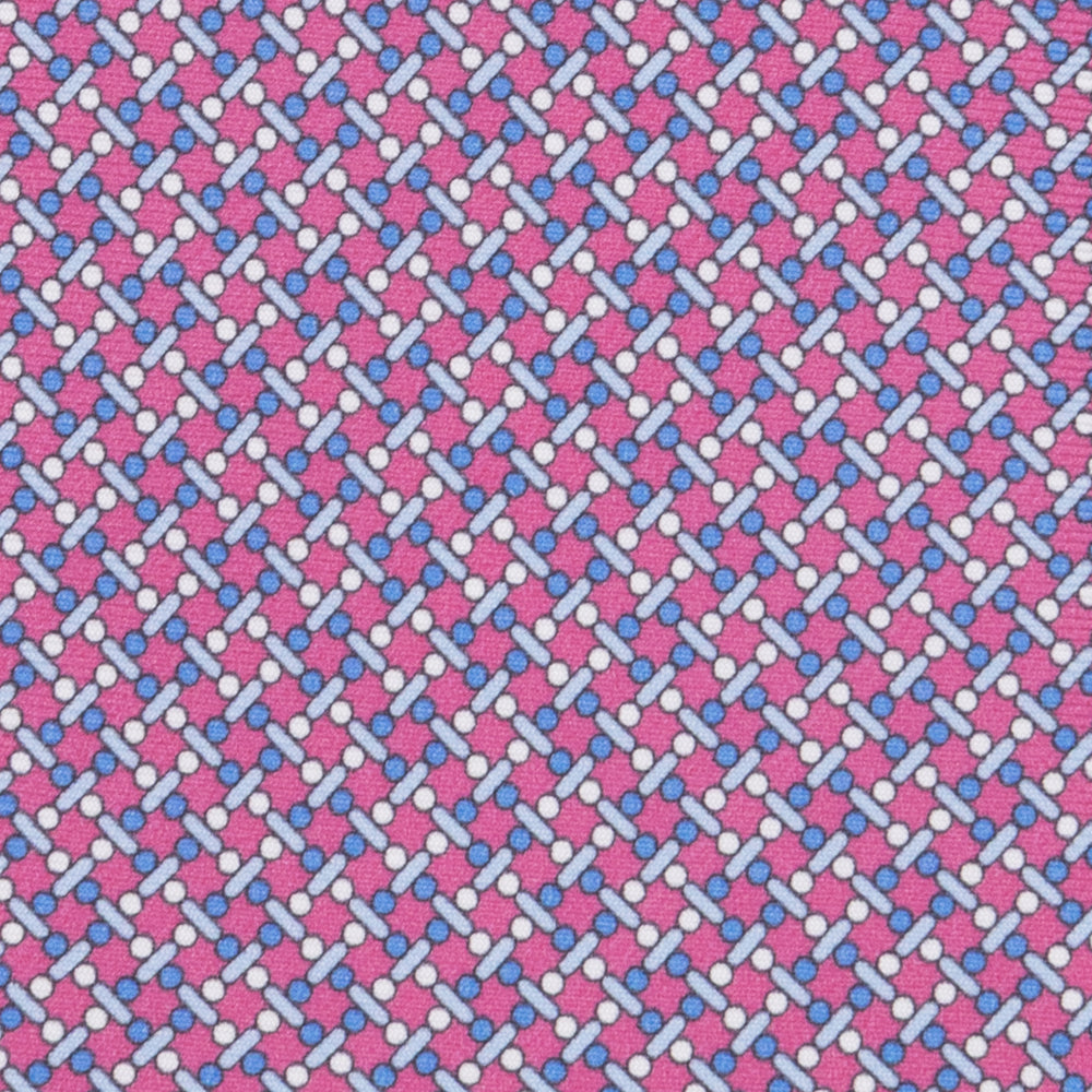 3-fold Tie in Dark Pink Geometric Pattern Silk - M49154