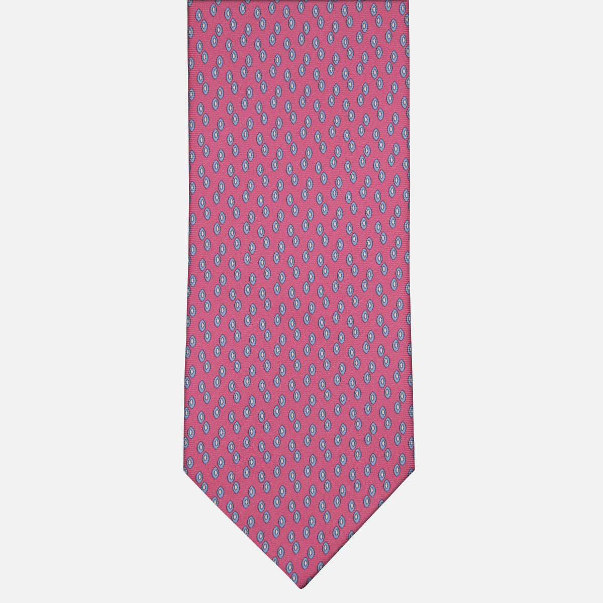 Dark Pink Geometric Pattern Silk 3 Fold Tie-M50031
