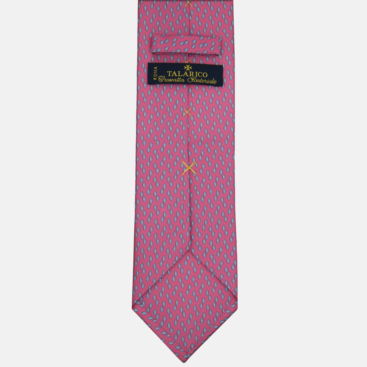 Dark Pink Geometric Pattern Silk 3 Fold Tie-M50031