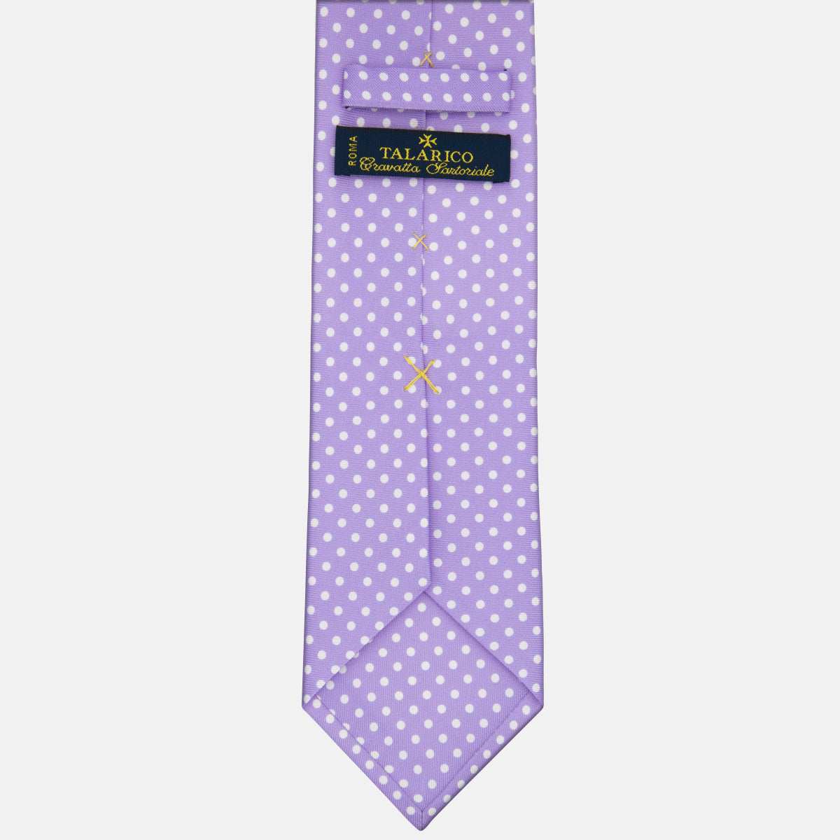 3-fold Silk Tie with Lilac Polka Dot Pattern - M6847