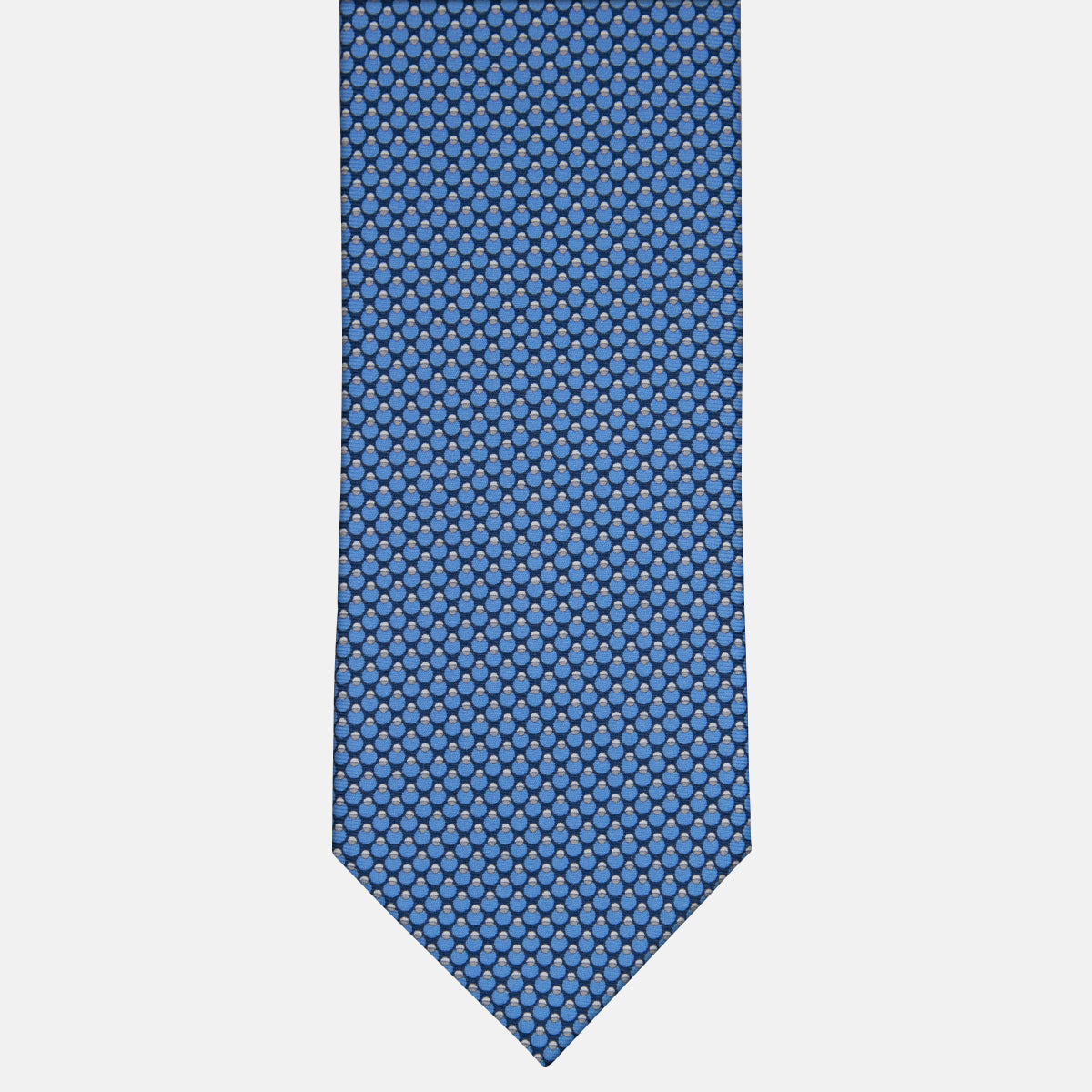 3-fold Silk Tie Geometric Pattern Blue Grey-M34305