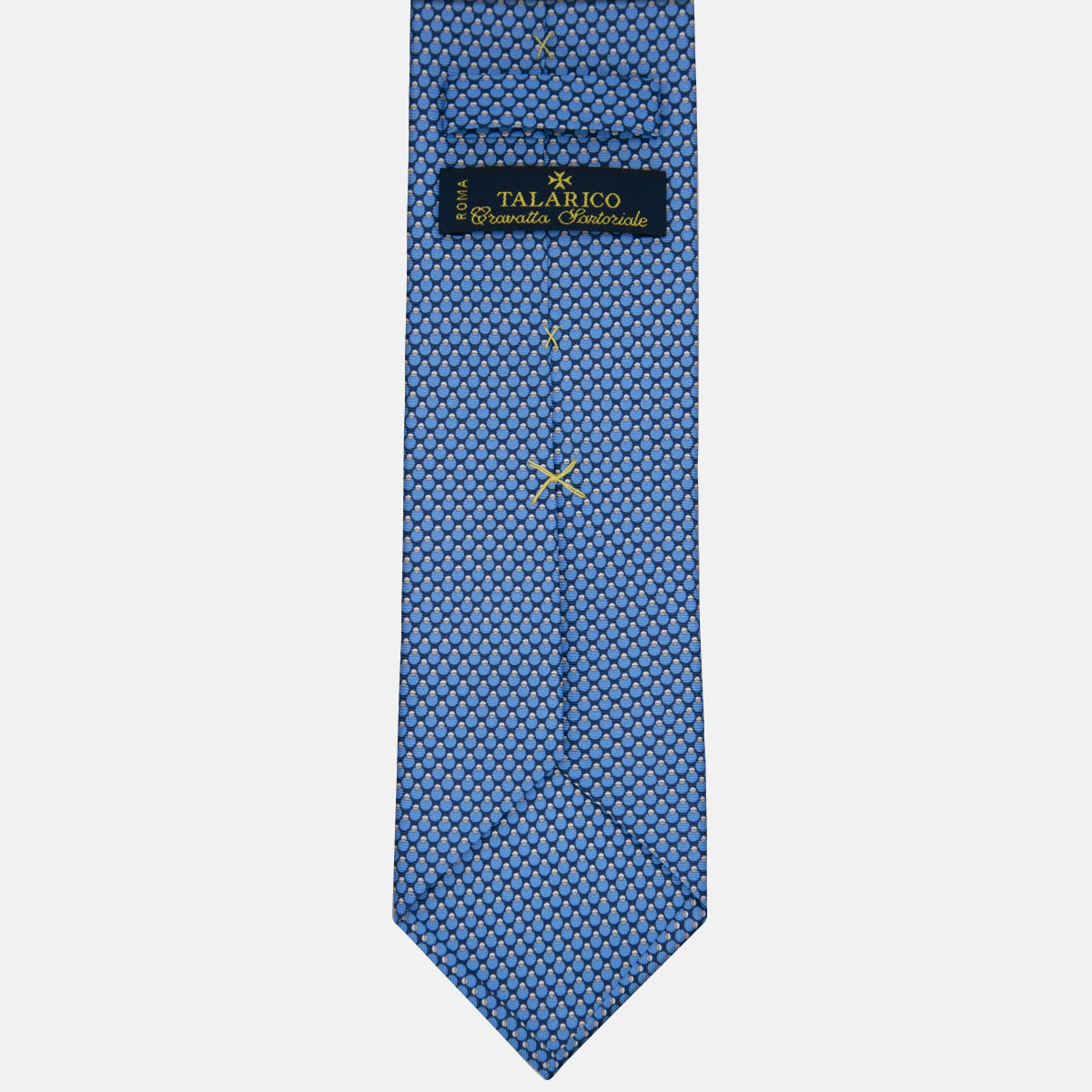 3-fold Silk Tie Geometric Pattern Blue Grey-M34305