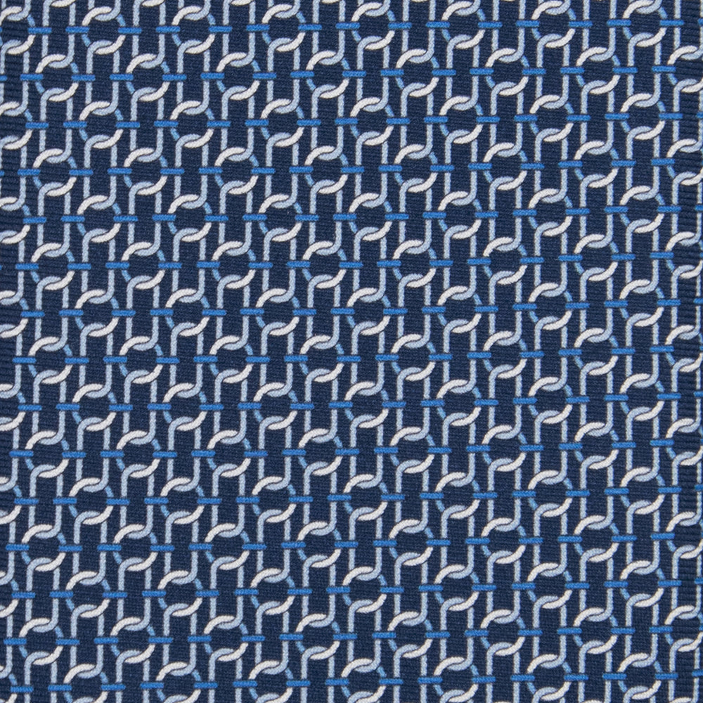 3-fold Tie in Patterned Silk Blue Sky - M49153