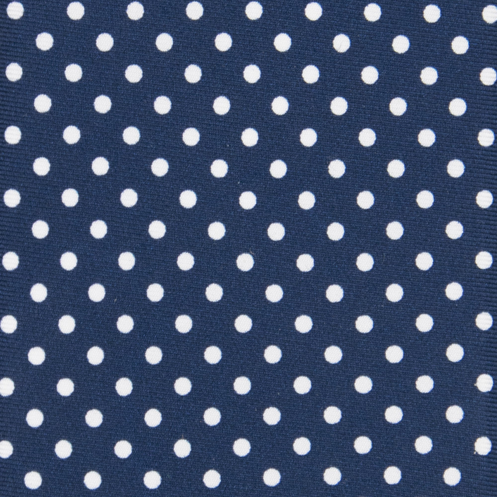 3-fold Silk Tie with Blue Polka Dot Pattern - M6847