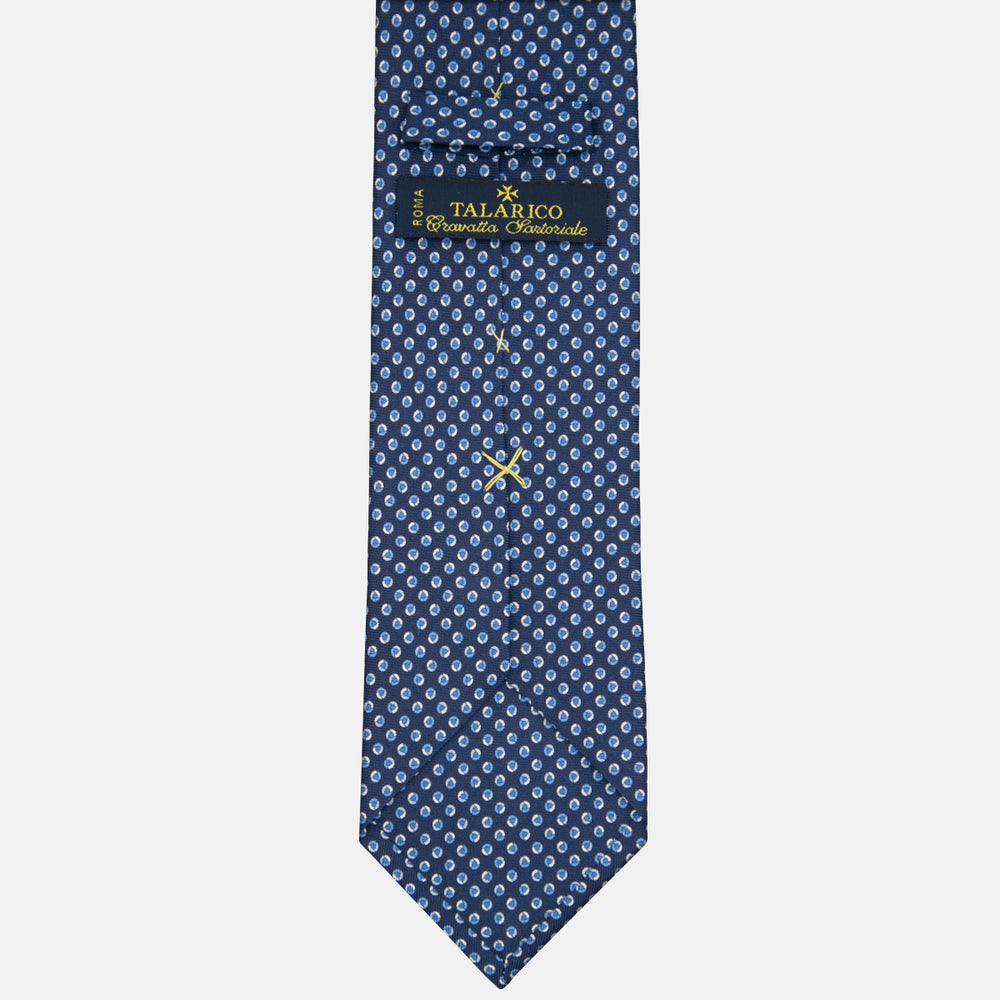 3-fold Tie in Geometric Pattern Light Blue Silk - M50004