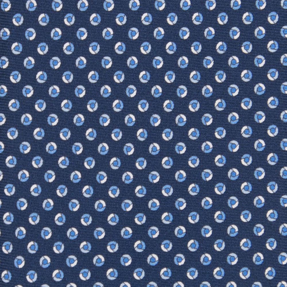 3-fold Tie in Geometric Pattern Light Blue Silk - M50004