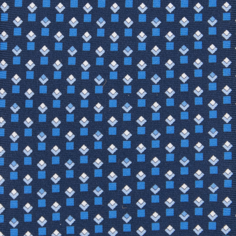3-fold Tie in Geometric Pattern Light Blue Silk - M34186