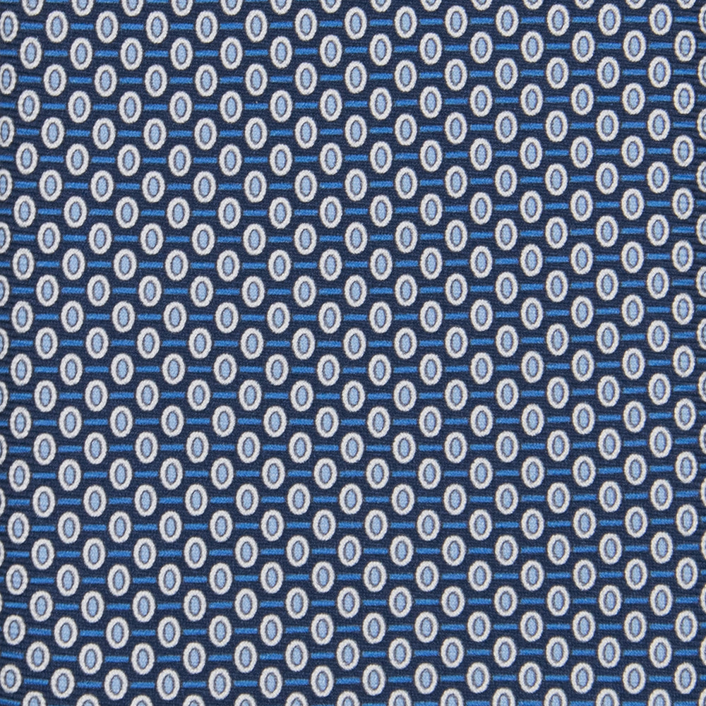 3-fold Tie in Geometric Pattern Light Blue Silk - M50023