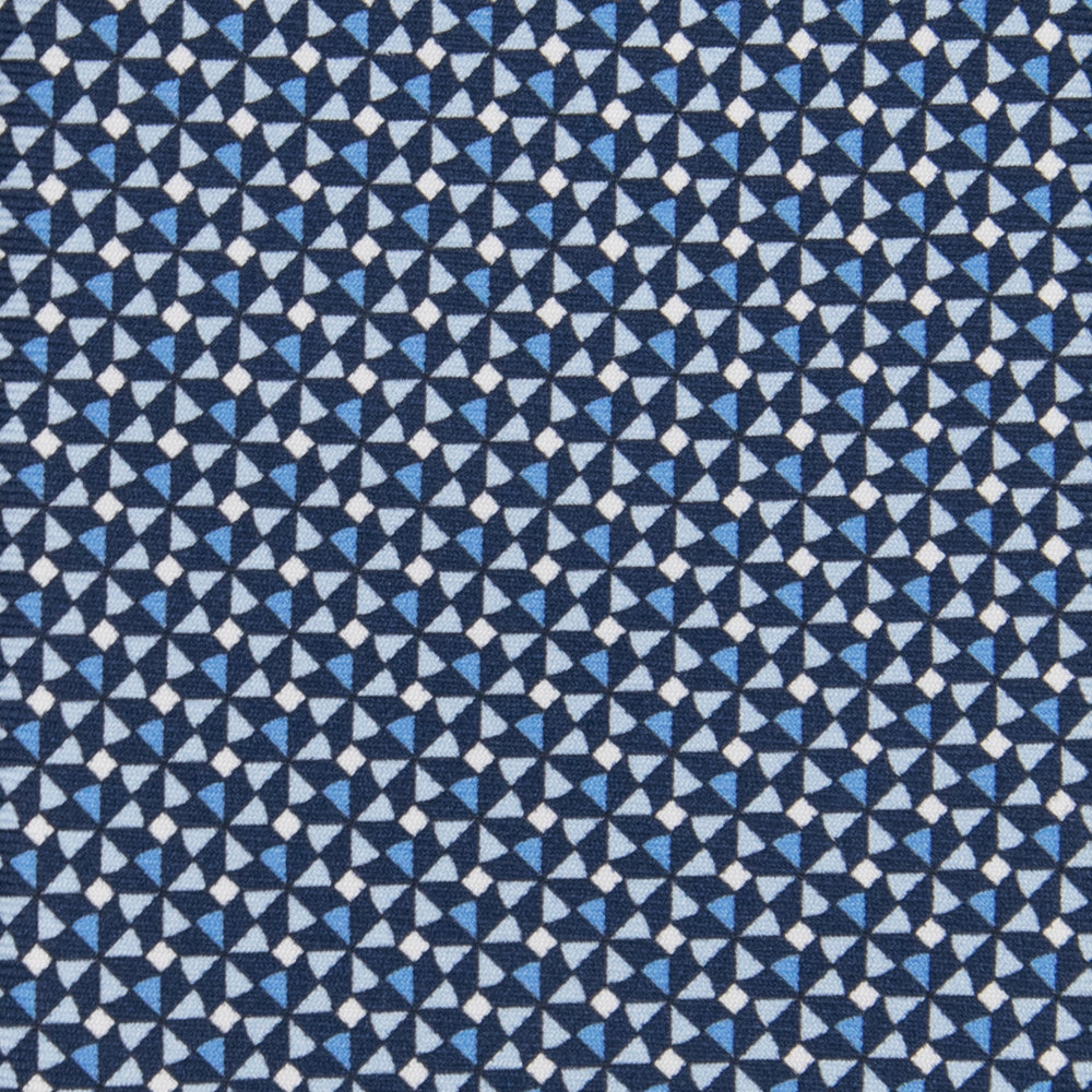 3-fold Tie in Geometric Pattern Light Blue Silk - M50028