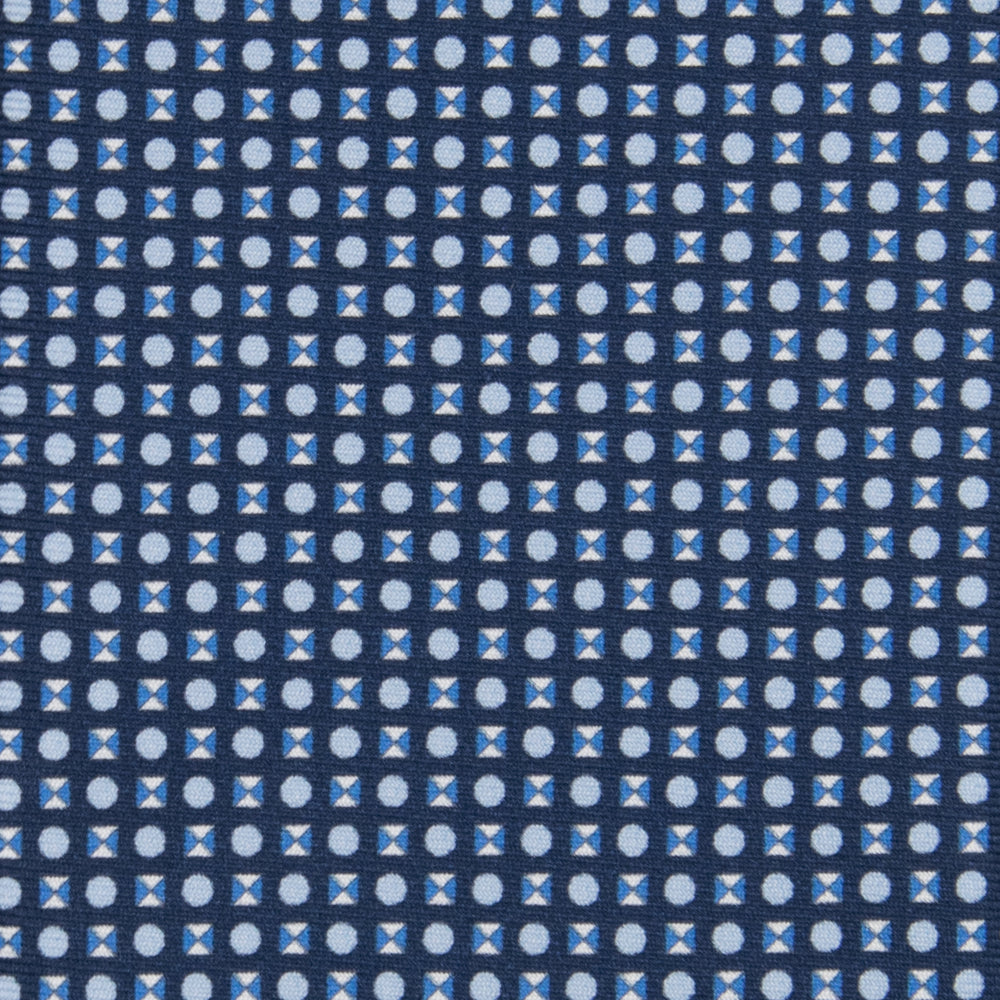 3-fold Tie in Geometric Pattern Light Blue Silk - M50003