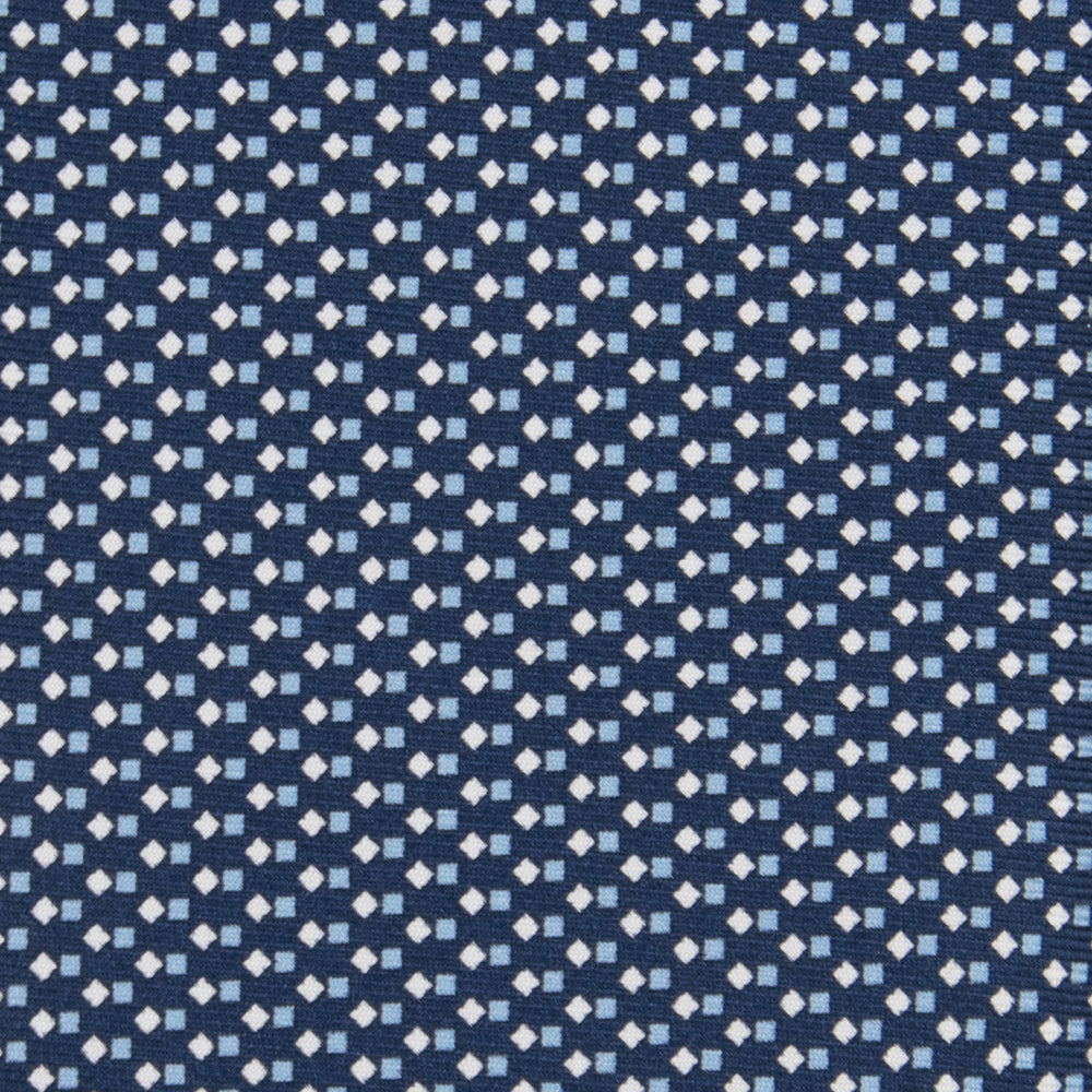 3-fold Tie in Geometric Pattern Light Blue Silk - M49800