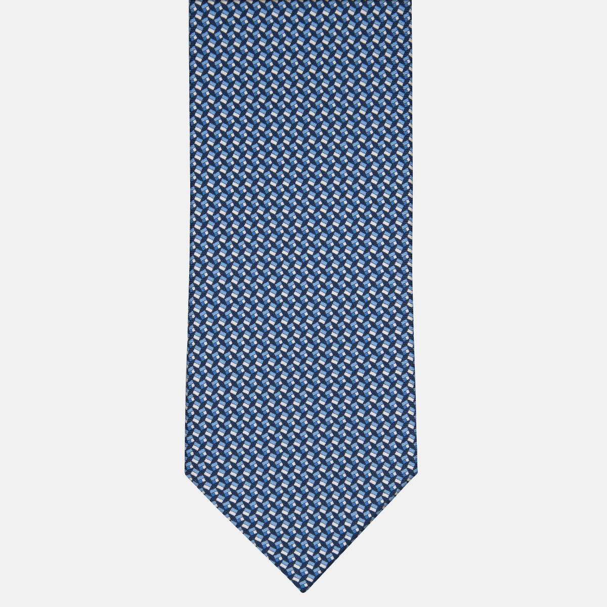 3-fold Silk Tie Geometric Pattern Blue Sky Blue - M50027