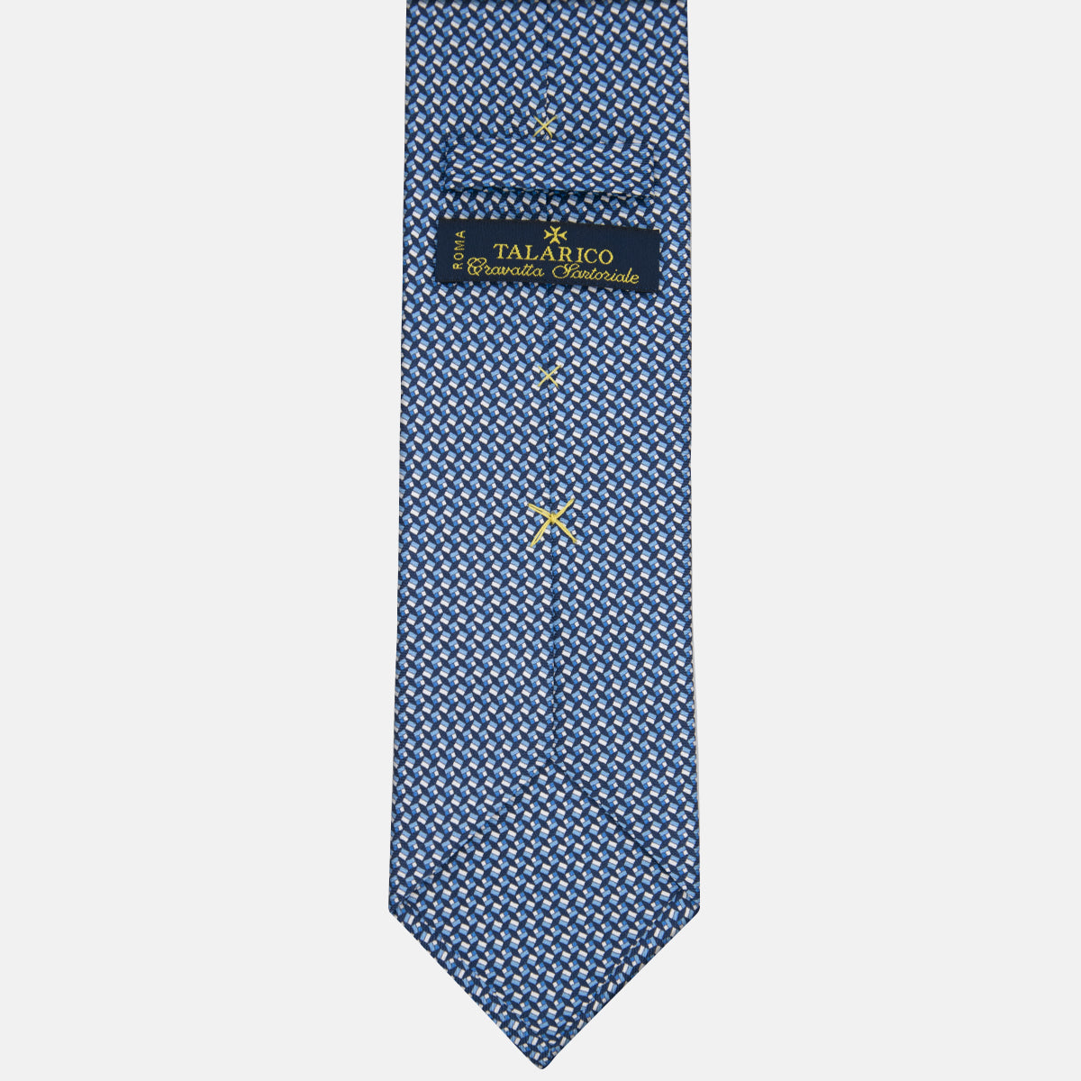 3-fold Silk Tie Geometric Pattern Blue Sky Blue - M50027