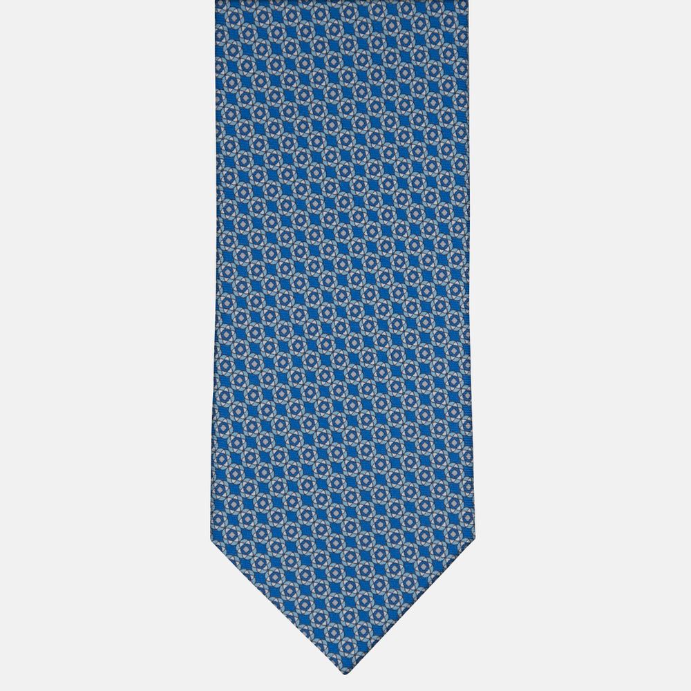 3-fold Tie in Silk Floral Pattern Teal-M49150