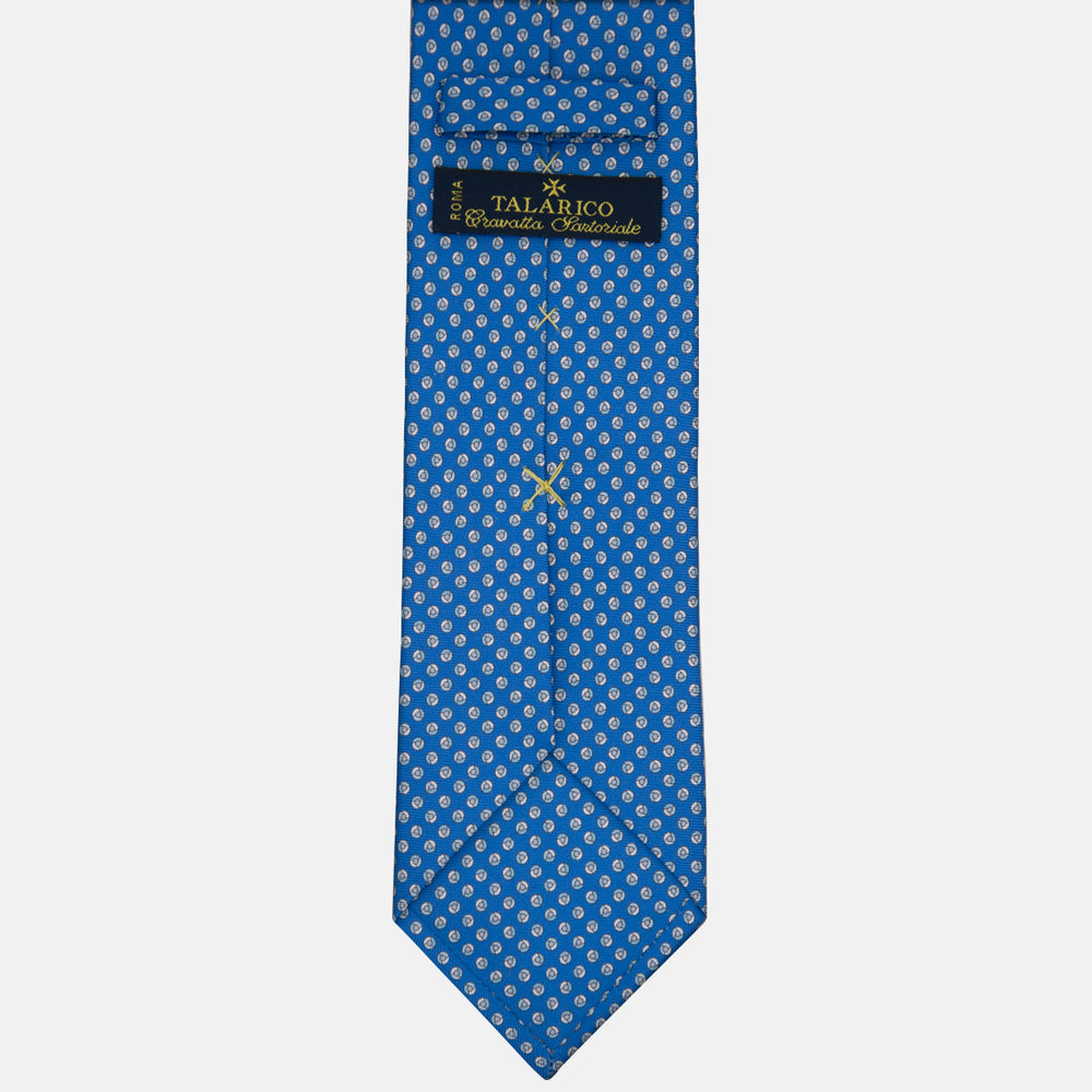 3-fold Tie in Silk Geometric Pattern Teal - M50004