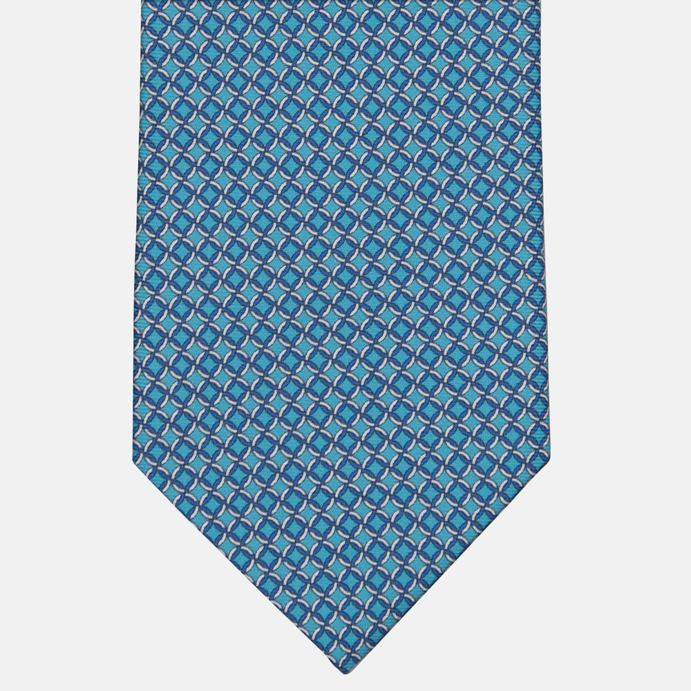 3-fold Silk Tie with Pool Chain Pattern - M49147
