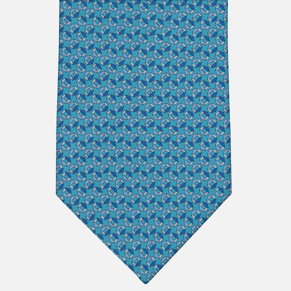 3-fold Silk Tie Geometric Pattern Pool-MO9983