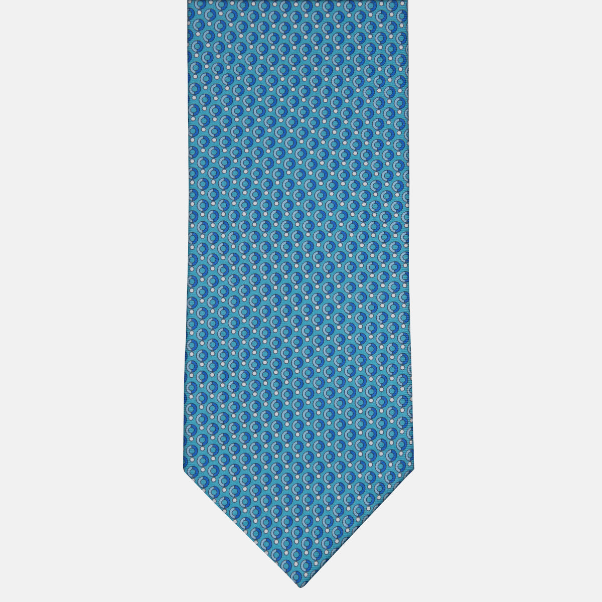 3-Fold Silk Tie with Polka Dot Pool Pattern - M50026
