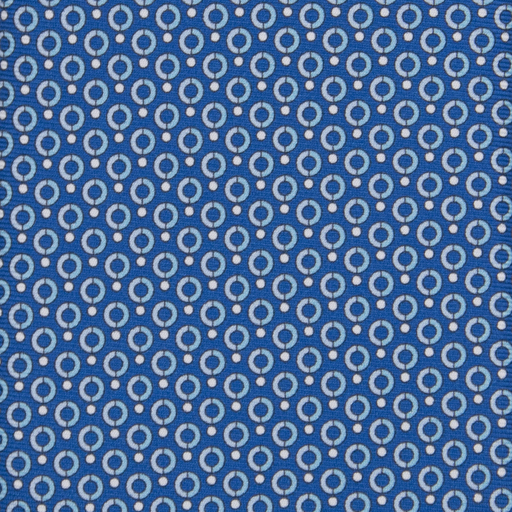 3-fold Tie in Silk with Blue Polka Dot Pattern - M50026