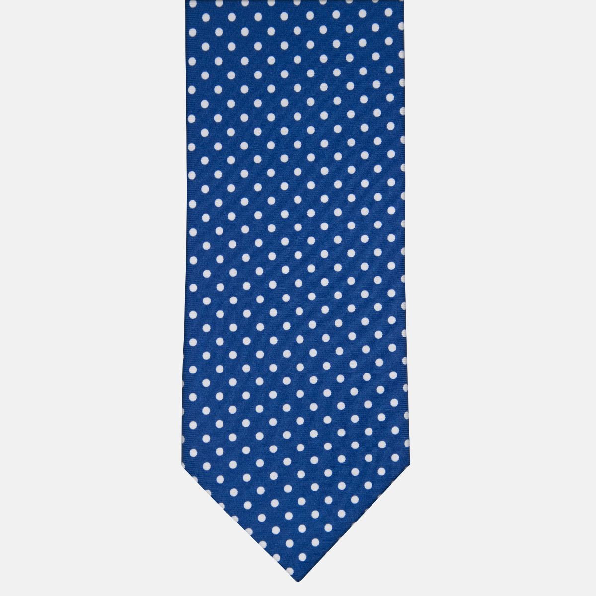 3-fold Silk Tie with Blue Polka Dot Pattern - M6847
