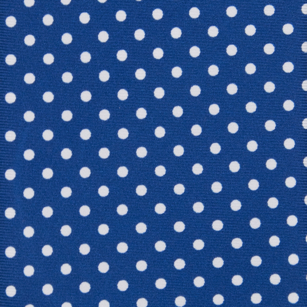 Cravatta 3 pieghe in Seta Fantasia Pois Azzurro- M6847