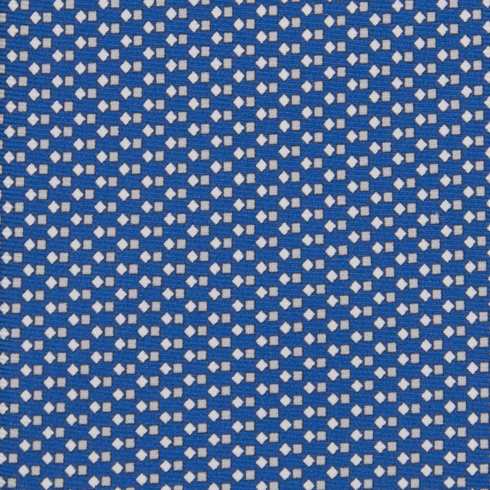 Cravatta 3 pieghe in Seta Fantasia Geometrica Azzurro- M49800
